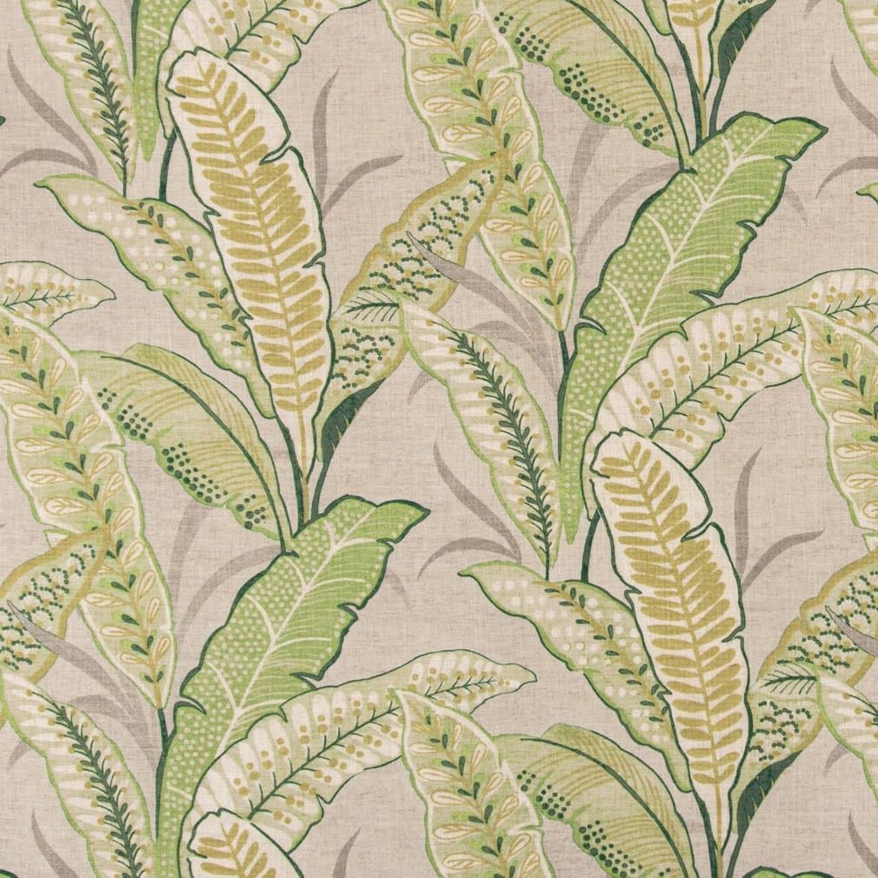 Green Stain Resistant Performance Floral Leaves Print Upholstery Fabric by The Yard - SKU: Berkley Leaf